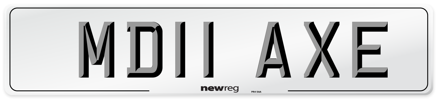 MD11 AXE Number Plate from New Reg